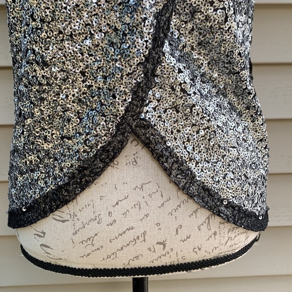 FREE PEOPLE Gray Sequined Short Sleeve Top - Picture 7 of 12